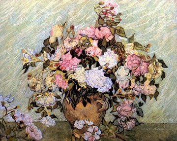 Bodegón Jarrón con Rosas Vincent van Gogh Pinturas al óleo
